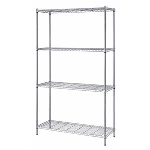 Convenient Shelving Unit Pack, 4-Tier, 48W X 24D X 72H, 300 Lb. Load Capacity Per Shelf, Includes: (4) Wire Shelves, (4) Posts,