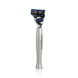 Titan Silver Brushed Aluminum Razor Handle for Fusion Cartridge
