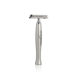 Titan Safety Razor with Silver Brushed Aluminum Handle