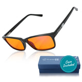 SleepAid Orange Patrick Rectangular Blue Light Glasses – Black