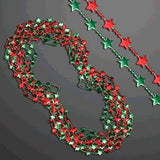 Red and Green Holiday Stars Necklace Pack of 12