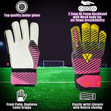 Vizari Saturn F.P. Goalkeeper Gloves W/ Finger Support – Pink/Yellow