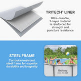 Steel Pro MAX 13' X 48' Above Ground Pool Round Metal Frame Outdoor Swimming Pool Set with Filter Pump Ladder and Cover Gray
