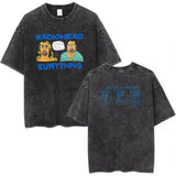 Radiohead Rock Band Washed Cotton T-Shirt – Retro Alternative Rock Graphic Tee, Vintage Distressed Heavyweight Style Unisex Concert Top