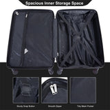 Travelhouse Luggage Set 4-Piece ABS Suitcase With Spinner Wheels, 24 Inch and 28 Inch with TSA Lock, 16, 20 Inch Carry On Luggage