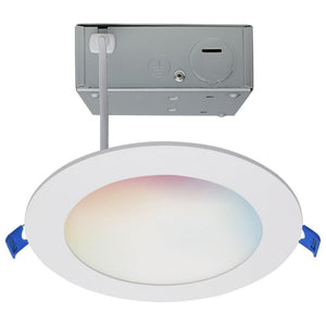 12 Watt; Led Direct Wire; Low Profile Downlight; 6 Inch Round; Starfish Iot; Tunable White And Rgb; 120 Volt; 90 Cri; White Fini