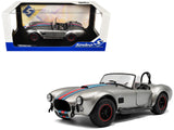 1965 Shelby Cobra 427 MKII Solido Works M Racing Tribute Gray Metallic with Stripes 1/18 Diecast Model Car by Solido