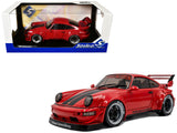 2024 RWB Bodykit Taikano Kaishin Red with Black Stripes 1/18 Diecast Model Car by Solido