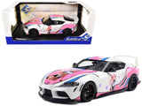 2024 Toyota GR Supra Itasha White with Graphics StreetFighters 1/18 Diecast Model Car by Solido