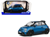 2022 Fiat 695 Abarth Tributo 131 Rally Podium Blue Metallic with Black Side Stripes 1/18 Diecast Model Car by Solido