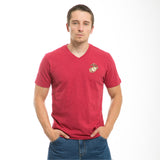 Military V-Neck Tee,Marines, Cardinal, S