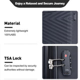Travelhouse Luggage Set 4-Piece ABS Suitcase With Spinner Wheels, 24 Inch and 28 Inch with TSA Lock, 16, 20 Inch Carry On Luggage