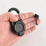Outdoor Sporty Retractable Key Chain Tool - Heavy Duty Steel Wire Rope, Sturdy Carabiner Buckle & Spring Key Ring