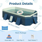 Outdoor Swimming Pool Foldable Big Capacity Non-Inflatable Family Pool Thickened Wear-Resistant for Summer Water Party Fun in the Sun