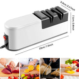 5 in 1 Electric Knife Sharpener Fast 5 Second Grinding Kitchen Automatic Knife Sharpening Machine with Rough & Fine Grinding Wheel for Chef Knives Fruit Cleaver Scissors USB Powered