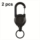 Outdoor Sporty Retractable Key Chain Tool - Heavy Duty Steel Wire Rope, Sturdy Carabiner Buckle & Spring Key Ring