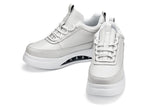 CALTO - S4926 - 3.2 Inches Taller (Bone/White Sole) - Chunky Elevated Platform Sneakers