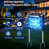 Solar Bug Zapper Outdoor, 4500V Mosquito Zapper with Panel Sensor, Waterproof Electric Fly Zapper for Garden Patio Camping