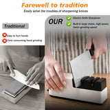 5 in 1 Electric Knife Sharpener Fast 5 Second Grinding Kitchen Automatic Knife Sharpening Machine with Rough & Fine Grinding Wheel for Chef Knives Fruit Cleaver Scissors USB Powered