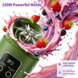 450ml Portable Juicer Blender Cup 12 Stainless Steel Blades 3 Speed Modes USB Charging Digital Screen Travel Smoothie Maker Rechargeable Mini Fruit Juice Mixer Easy To Clean For Sports Office Camping