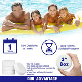 3 Inch Chlorine Tablets 50 LB Bucket, Premium Stabilized Pool Chlorine, Slow Dissolving Long Lasting Swimming Pool Water Treatment and Sanitizer
