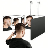 Three-sided mirror 360-degree three-fold hair styling mirror with lighting - a personal use beauty mirror suitable for hair styling