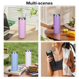 20 Pack 20 oz Skinny Powder Coated Stainless Steel Insulated Slim Tumbler,with Lid and Straw ,for Laser Engrave,DIY Gift