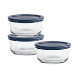 Glass Storage Containers Set of 3 BPA-Free Food Storage Round 2 Cup Microwave Safe Dishwasher Safe Stackable Storage Jars