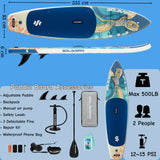Stand Up Paddle Board, Inflatable Paddle Board with Premium Accessories, SUP Board with Non-Slip EVA Deck, Suitable for Sea Lake