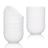 10 Ounce Porcelain Bowls Set 8 Pack Premium White Ceramic Bowls for Cereal, Soup, Salad, Pasta, Microwave & Dishwasher Safe