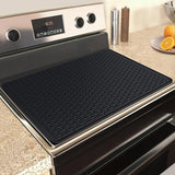 Premium 28"X20" Silicone Stove Top Cover Mat Heat Resistant Glass Cooktop Protector Multi Purpose Black Pad For RV Range Dish Drying Under Sink Pet Feeding Kitchen Storage Ideal Housewarming Gift