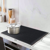 Premium 28"X20" Silicone Stove Top Cover Mat Heat Resistant Glass Cooktop Protector Multi Purpose Black Pad For RV Range Dish Drying Under Sink Pet Feeding Kitchen Storage Ideal Housewarming Gift