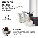 SucceBuy Commercial Coffee Urn 50 Cups Stainless Steel Large Coffee Dispenser 1000W Electric Coffee Maker Urn For Quick Brewing