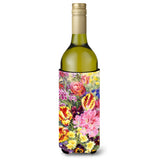Caroline'S Treasures Summer Floral By Anne Searle Wine Bottle Koozie Hugger, 750Ml, Multicolor