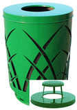 Saw40P-Rc-Gn-Vv Ergode Sawgrass Can - Decorative Waste Receptacle For City Streets, Malls, Parks, And Offices - Heavy Gauge Stee