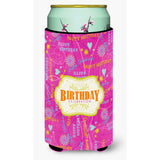 Happy Birthday Pink Tall Boy Beverage Insulator Beverage Insulator Hugger