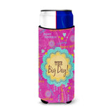 Happy Birthday The Big Day Pink Ultra Beverage Insulators For Slim Cans Sb3002Muk
