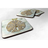 Caroline'S Treasures Sb3026Fc Sand Dollar Foam Coasters (Set Of 4), 3.5 H X 3.5 W, Multicolor