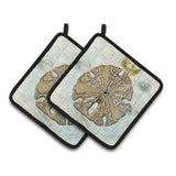 Caroline'S Treasures Sand Dollar Pair Of Pot Holders Sb3026Pthd, 7.5Hx7.5W, Multicolor