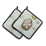 Caroline'S Treasures Sand Dollar Pair Of Pot Holders Sb3027Pthd, 7.5Hx7.5W, Multicolor