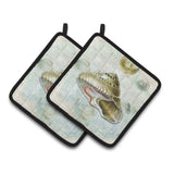 Caroline'S Treasures Shells Pair Of Pot Holders Sb3030Pthd, 7.5Hx7.5W, Multicolor
