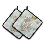 Caroline'S Treasures Coral Pair Of Pot Holders Sb3040Pthd, 7.5Hx7.5W, Multicolor