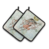 Caroline'S Treasures Jellyfish Pair Of Pot Holders Sb3044Pthd, 7.5Hx7.5W, Multicolor