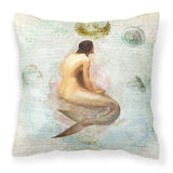 Caroline'S Treasures Sb3045Pw1414 Mermaids And Mermen Canvas Fabric Decorative Pillow, Large, Multicolor