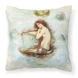 Caroline'S Treasures Sb3047Pw1414 Mermaids And Mermen Canvas Fabric Decorative Pillow, Large, Multicolor
