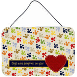 Caroline'S Treasures Dogs Leave Paw Prints On Your Heart Wall Or Door Hanging Prints, 8 X 12