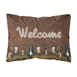 Caroline'S Treasures Sb3058Pw1216 Welcome Mat With Cows Canvas Fabric Decorative Pillow, Large, Multicolor