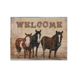 Caroline'S Treasures Sb3059Plmt Welcome Mat With Horses Fabric Placemat, Multicolor