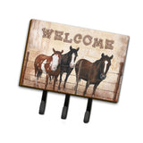 Caroline'S Treasures Sb3059Th68 Welcome Mat With Horses Leash Or Key Holder, Large, Multicolor