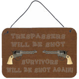 Caroline'S Treasures Trespassers Will Be Shot Wall Or Door Hanging Prints, 8 X 12